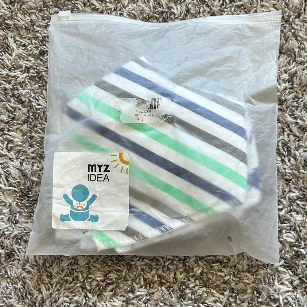MYZIDEA 5-Pack Baby…ft and Abso Bibs - Neutral Forest & Stripe Prints (Set of 5)
